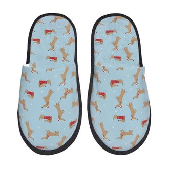 Generic Camping Slippers Dachshund Dog Fluffy Sleepers Non Slip Indoor Slipper Travel Slipper For Autumn Indoor L