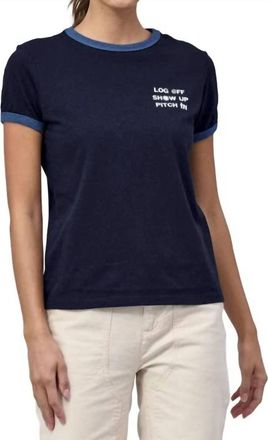 Patagonia Cta Ringer Responsibili-Tee In Log Off: New Navy