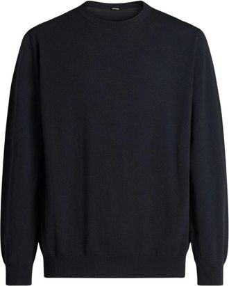 Kiton Luxe Cashmere Crew Neck Sweater - Heren - Cashmere truien - Blauw - 2XL - Kasjmier - Truien & Vesten