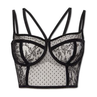 Dolce & Gabbana Bras, female, Black, Size: XL Lace Bustier