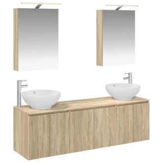 vidaXL Juego De Muebles De Ba&ntilde;o 5 Pcs Roble Sonoma Vidaxl