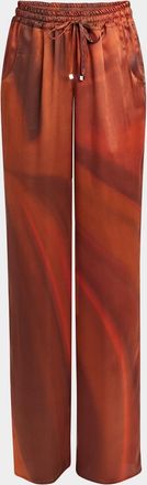Kiton Abstract Drawstring Silk Pants