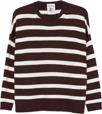 Semicouture Maglione girocollo a righe - Marrone