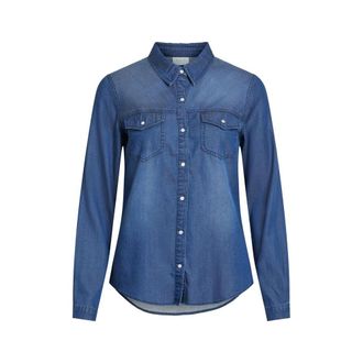Vila Vila Kleding Blauw Katoenen Blouse