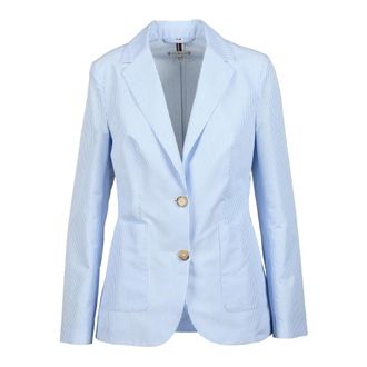 Tommy Hilfiger Jassen, Dames, Blauw, 2Xl, Katoen, Stijlvolle Jas Katoen Polyester Mix