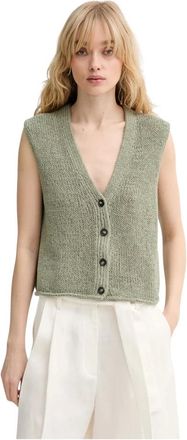 Marc O'Polo Gilet con scollo a V e bottoni - - Knitwear - Donna - Verde - M