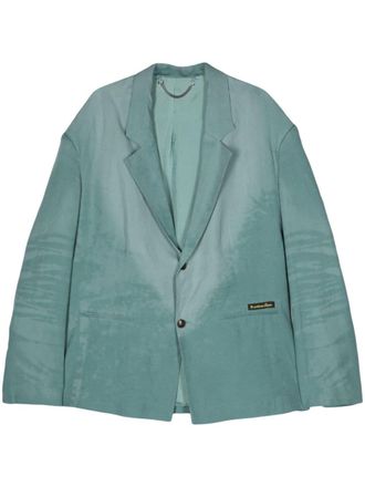 Martine Rose bleached-effect poplin blazer - Green