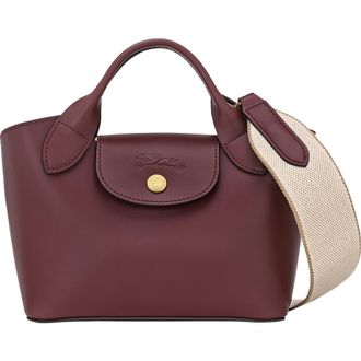 Longchamp Extra Small &Eacute;pure Timeless Leather Crossbody Bag in Burgundy at Nordstrom