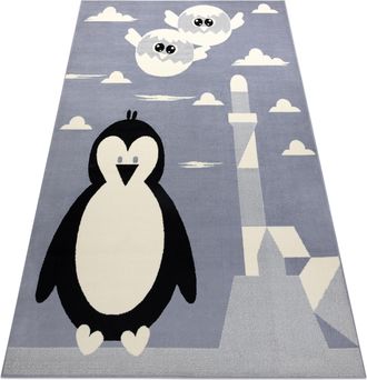 RugsX Rugsx - Alfombra Bcf Flash Ping&uuml;ino 3997 - Gatito Gris Grey 120x160 Cm