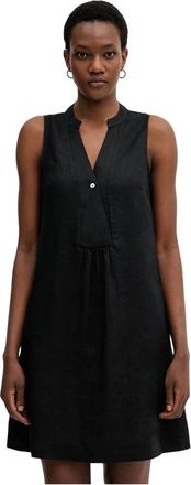 Benetton Mini Jurk - Dames - Korte kleedjes - Zwart - M - Linnen - Kleedjes