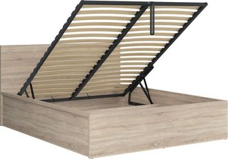 Petits Meubles Cama canap&eacute; 160x200 con somier estratificado marr&oacute;n