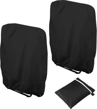 OEM Funda Silla De Plegable, Juego De 2 Piezas, 110 X 71 Cm, Funda Protectora Impermeable Silla De Camping Tumbona, Negra, Cord&oacute;n Ajustable Bolsa De