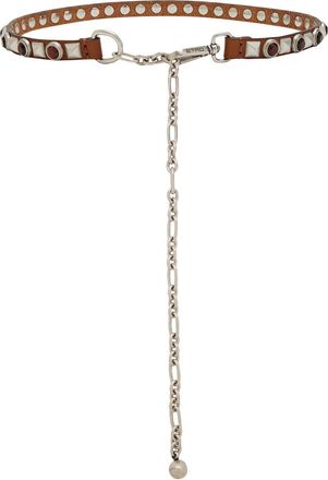 Etro Embellished Leather Chain Belt - Brown - S (UK8-10 / S)