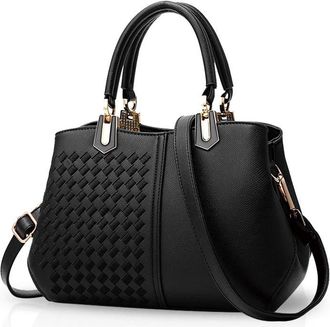 Nicole & Doris NICOLE&DORIS Women Lady Handbags Shoulder Bag Crossbody Bag Tote Satchel Purse PU Leather Black