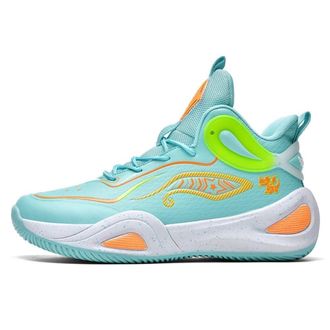 Generic Mens Basketball Shoes are Breathable Anti Slip Wear-Resistant Outdoor Sports Training Boots Walking Shoes(Cyan,3.5 UK)
