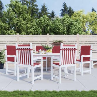 vidaXL Vidaxl - Coj&iacute;n Silla Jard&iacute;n Respaldo Bajo 6 Uds Tela Oxford Rojo Tinto