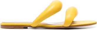 Gianvito Rossi padded slip-on sandals - women - Calf Leather/Calf Leather/Calf Leather - 36 - Yellow