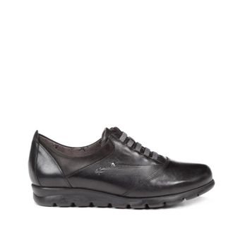 Fluchos Schoenen, Dames, Zwart, 37 EU, Leer, Dames Casual Zwarte Leren Schoenen