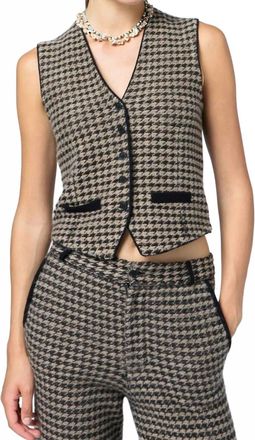 Guest In Residence Houndstooth Tailored Cashmere Vest In Dune