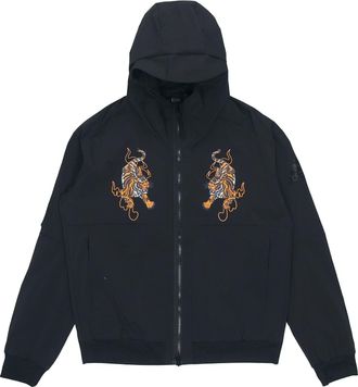 adidas Series Pattern Zipper Hooded Jacket Black GG0767