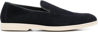 Doucal's Navy Blue Suede Loafers