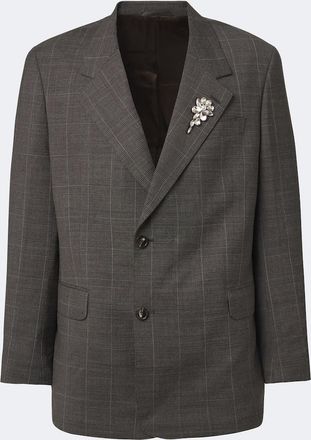 Simone Rocha Checked embellished wool blazer