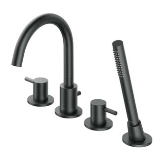 Omnires Omnires Y - Grifo Para El Borde De La Ba&ntilde;era, Instalaci&oacute;n De 4 Orificios, Grafito Cepillado Y1232gr