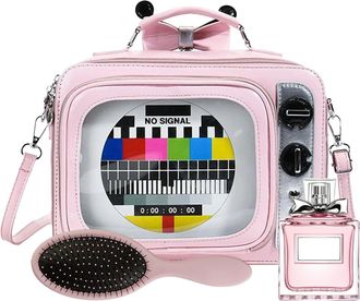 Generic Handbag Silhouette - Polyester, Size TV Shape Shoulder Bag Portable Design | Lightweight Multifunction Purse, Novelty Bag For Daily Use, School, Studi