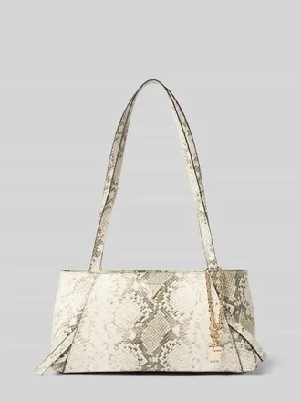 Guess Shoulder Bag mit Allover-Schlangen-Print Modell Devon in Offwhite, Gr&ouml;&szlig;e 1