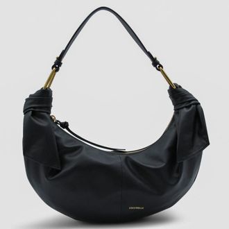 Coccinelle Black Leather Furoshiki Medium Shoulder Bag