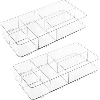 iDesign Clarity Interlocking 5-Section Drawer Organizer - Clear - Set of 2 at Nordstrom