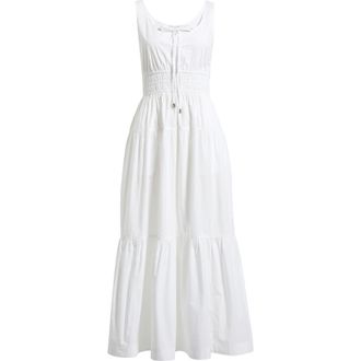 Chelsea28 Cotton Poplin Tiered Maxi Sundress in White at Nordstrom, Size Xx-Small