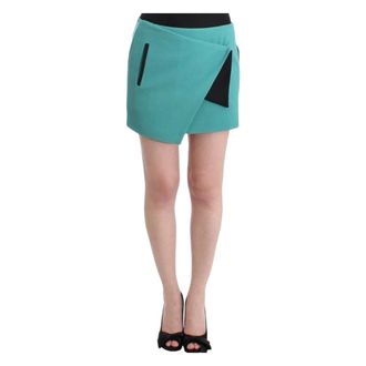 Costume National Short Skirts, female, Blue, XS, Blue Wrap Mini Skirt Modern Style