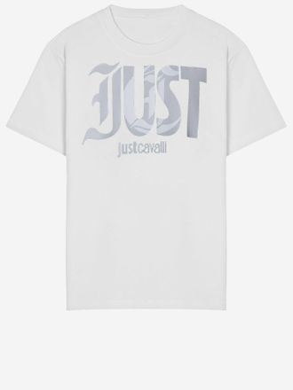 Just Cavalli Camiseta de algod&oacute;n con logo estampado de Just Cavalli