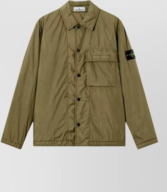 Stone Island padded nylon shirt jacket long sleeves