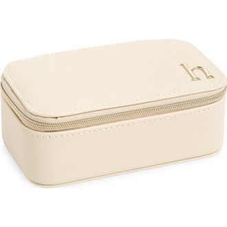 Nordstrom Initial Rectangular Jewelry Box in H- Cream- Gold at Nordstrom Rack