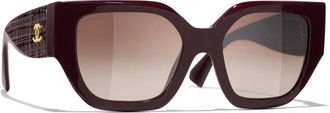 Chanel Butterfly Zonnebril - Dames - Accessoires - Rood - Maat: 54 MM