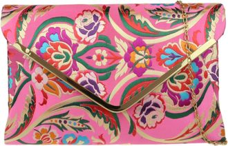 Girly HandBags Womens Baroque Flower Clutch Bag - Pink