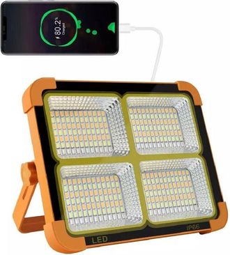 Trade Shop Trade Shop - Luce Faro 120 W Emergenza Portatile Ricaricabile Pannello Solare Power Bank Usb