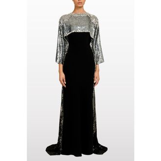 Jenny Packham Cassia Maxi Dress in Liquorice at Nordstrom, Size Small Uk