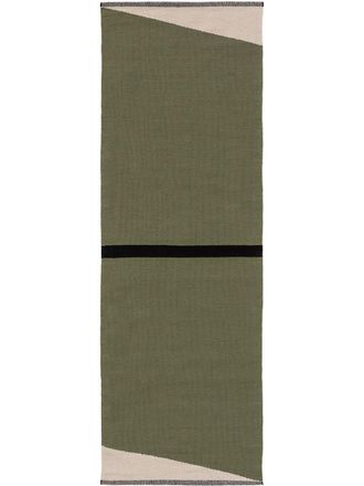 benuta Alfombra de algod&oacute;n verde 70x200