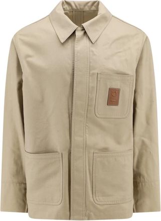 Ferragamo Katoenen en Viscose Jas - Heren - Zomerjassen - Beige - XL - Katoen - Jassen