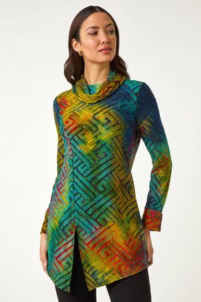 Roman Geometric Textured Tunic