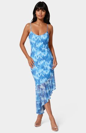 Bebe Womens Cascade High Low Mesh Dress