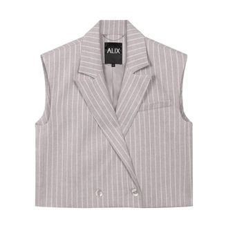ALIX The Label Alix The Label, Jassen, Dames, Grijs, M, Pinstripe Waistcoat Stijlvolle Mode Vest