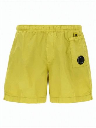 C.P. Company Relaxed Fit Yellow Shorts With Patch Pocket