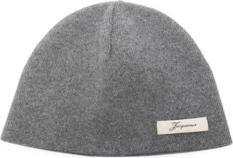 Jacquemus Grey Le Bonnet Textured Beanie Cap