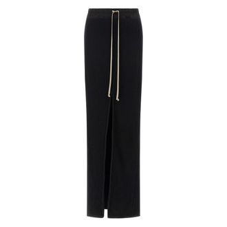 Rick Owens Drawstring Front-split Maxi Skirt