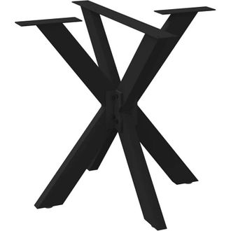 vidaXL Vidaxl - Pata De Mesa De Comedor Forma Ara&ntilde;a Negra 85x85x(72-73) Cm Acero