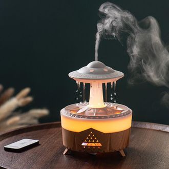 OEM Humidificador Con Efecto De Nube De Lluvia, Difusor De Lluvia Nocturna De 7 Colores Con Control Remoto Y Temporizador, L&aacute;mpara Difusora Con Forma De H